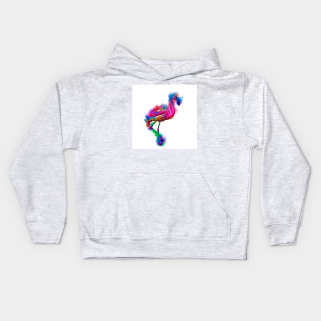 Prancing Flamingo Abstract Kids Hoodie by KirtTisdale